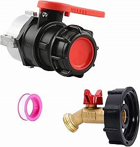 IBC Tote Valve, 75 mm NPT DN50 Tote Tank Adapter Ball Valve, 2.95" Coarse Thread Connector Replacement, 2''Coarse Thread IBC Tote Adapter for IBC Tote Water Liquid Containe