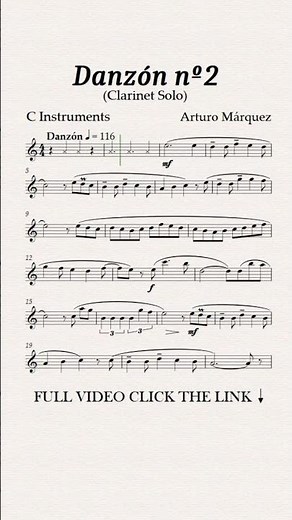 Danzón n°2 Flute Playalong - Sheet music & orchestral accompaniment backing track