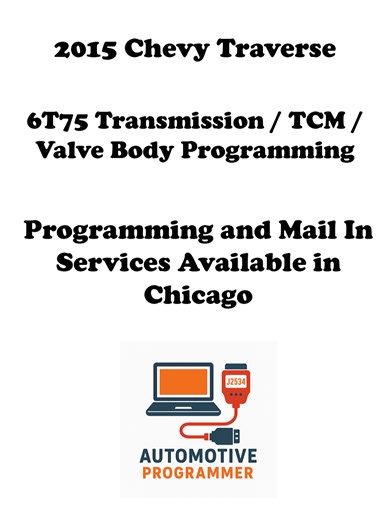 Programming a 2015 Chevy Traverse 6T75 Transmission / TCM. I program cars in the Chicago-land area. Feel free to reach out. I also offer mail in cloning/programming services and some remote services. Feel free to contact me for more information. #Mechanic #Chevy #MobileMechanic #Automotive #Transmission