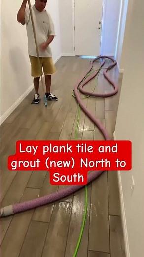 Lay Plank Tile and Grout North to South from the Front door to the Rear door #planktile #flooring
