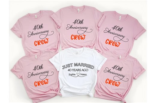 40th Anniversary Shirt: Personalized Couple Names & Year - Etsy