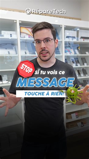 Si tu vois une alerte virus en plein écran : TOUCHE À RIEN ! 🛑 Ces messages qui te demandent d'appeler Microsoft ou Google sont des arnaques, alors ferme simplement ton navigateur ou redémarre ton ordinateur de force. 👉 Dans le doute, ne prends aucun risque et passe nous voir chez RépareTech pour une vérification. #cybersecurite #arnaque #virus #techtips #securite | RépareTech
