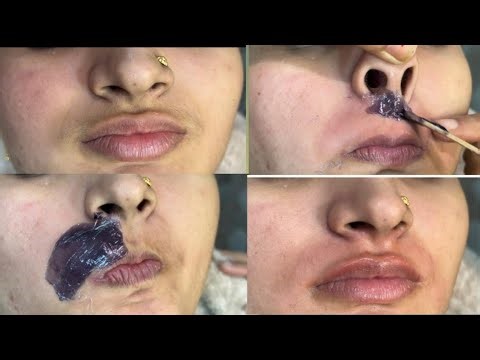 Upper lips waxing tutorial for sensitive skin #upperlipswax #brazillianwax #peeloffwax #hardwaxbeans