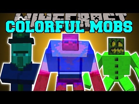Minecraft: COLORFUL MOBS MOD (DYE MOBS & MAKE THEM INVISIBLE!) Mod Showcase