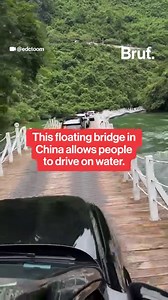 A floating bridge in China allows people to drive on water.