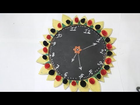 Clock Making Useing Cardboard | How To Make Paper Clock At Home | Tutorial Wall Clock Making Ideas |