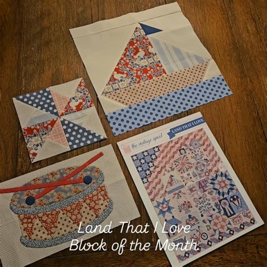 The Quilt Spot on Instagram: "Land That I Love Block of the Month starts in mid January! I have always wanted to make this quilt designed by @thevintagespool so 2026 is the year! We're gearing up to celebrate America's 250th Birthday! I love red white and blue everything so I was excited to dive into Month 1 so you can see what we're planning. This Block of the Month program will feature mostly Tilda Fabrics with a few other designers sprinkled in. We have a limited number of spaces so reserve y