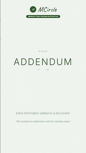 Learn English: What is Addendum? | Vocabulary Shorts