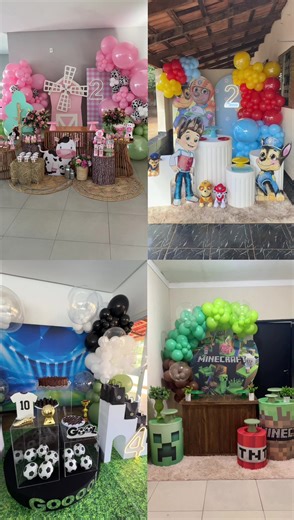 Final de semana de festas lindas pra criançada! #festafutebol #fazendinharosa #minecraft #patrulhacanina #festasinfantis #homedecorfestas #Ouvidor #Catalão