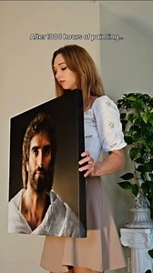 After 1,000 hours of painting... "Jesus" (2017) Acrylic on 24x24 linen canvas | Akiane Kramarik