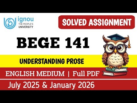 BEGE 141 solved assignment 2025-26 | bege 141 solved assignment 2026 english medium