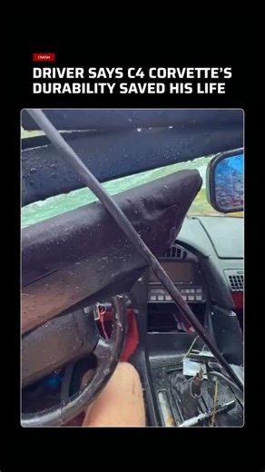 Speed Suspects News on Instagram: "A C4 Corvette driver recently lost control in the rain and rolled the car, later crediting the Corvette’s durability for saving his life. Introduced in 1984, the C4 marked a major step forward, using a rigid steel backbone chassis and lightweight composite body panels designed to manage impacts—engineering choices that are still proving their worth decades later, including in moments like this. #SpeedSuspects Via: @anstrko"