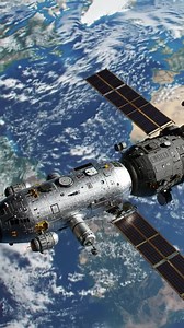 two spacecraft performing orbital docking above earth #space #astronomy #cosmos #spaceexploration #BeyondEarth #marsmission #deepspace #NASA #mars #OTD | Beyond the Stars