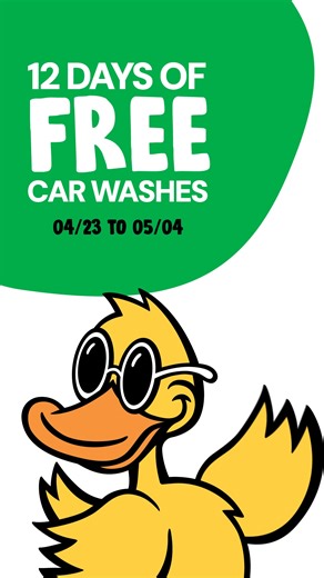 Celebrate our new location at 12650 Tomball Pkwy, Houston, TX 77086.with 12 Days of FREE CAR WASHES! Come & try our $27.99 wash for free! 🥳 | Quick Quack Car Wash