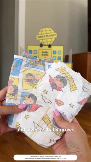 Truth, justice, and the cutest diapers around. The new Daily Planet Box featuring Superman and Supergirl designs just landed, exclusively for Hello Bello. Add heroic style to your next delivery with these limited-time designs that'll have your little one ready to save the day. 🦸‍♀️⚡ | Hello Bello