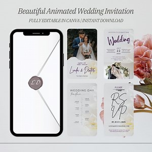 Animated Wedding Invitation: RSVP, Timeline, Snapchat Filter (canva Template) - Etsy