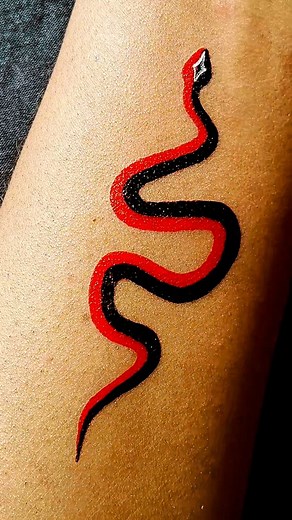 14 reactions · 54 shares | Black and Red Snake  Temporary Tattoo...