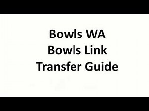 Bowls Link Member Transfer Training Guide