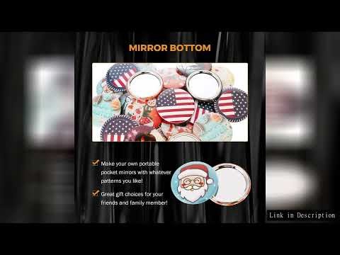100 Sets Key Ring Mirror Blank Badge Button Pins Pocket Mirrors 58mm Round Button DIY Crafts Parts F