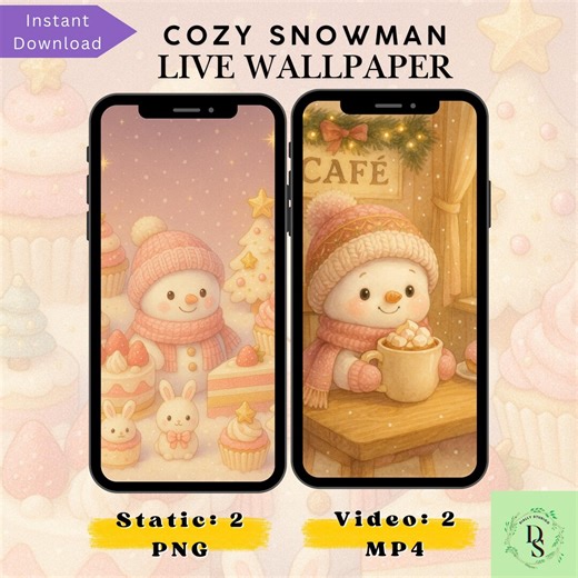Cozy Snowman Christmas Live Wallpaper for iPhone | Animated Winter Holiday Lock Screen | Digital Download - Etsy
