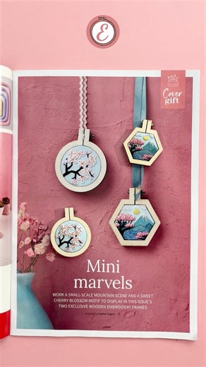 Have a go at stitching on a teeny scale with issue 75’s exclusive gift! 🪡 Perfect for teeny-tiny projects, these two mini wooden frames are a lovely addition to your stitching stash and ideal for showing off small-scale embroidered motifs. And if you don’t already have an idea in mind already, Heather Nugent (@heathers.handmade.hub) is on hand to show you how to stitch a calming mountain scene and a sweet cherry blossom design to fit perfectly inside. Don’t miss out – grab your copy of issue 75