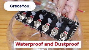 6-Gang Toggle Switch Panel - with 10A Fuse and Indicator Lamp, Waterproof Dustproof, for 12V/24V Cars, Trucks, Boats & RVs