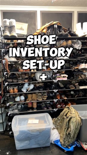 Our Shoe Inventory System helps to pick orders and ship fast! I prefer shelving for shoes as it keeps the shape and i can see everything at once! ✨ Definitely having an inventory system as a reseller helps streamline your small business process 🥰#reseller #poshmark #ebay #inventorysystem #shoeinventory #shoestorage #thrifted #retailarbitrage #setup #wildandalmostfree | Wild and Almost Free