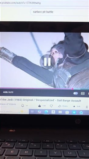 Star Wars Episode 6 Return Of The Jedi Lando Falls In The Sarlaric Pit To Death