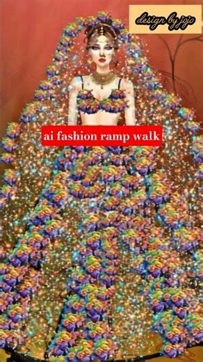 ai fashion ramp walk |flowers gown #aifashion #fashionrunway #shorts #instagram #drawing #aishorts