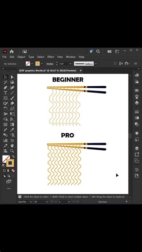 Adobe Illustrator 2026 - Tip to make noodles illustration like PRO #rfgraphicsworld