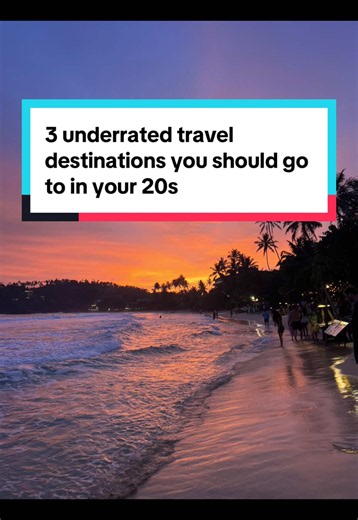 3 underrated travel destinations you should go to in your 20s. You could be younger or older too lol it doesn’t matter. #travel #solotravel #adventure #travellife #traveltiktok