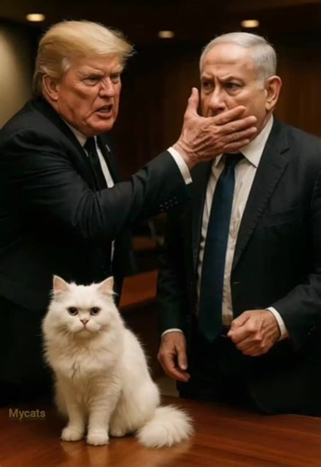 Trump Defends Cat 😲 with a Shocking Slap to Netanyahu 🐾