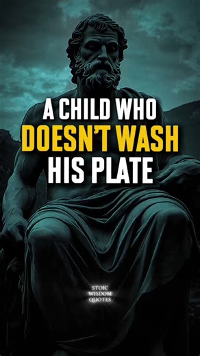 A child who doesn’t wash his plate doesn’t have a discipline problem. He has a future problem. Helping at home is preparation for life. Not punishment. 🔔 Follow for more Stoic wisdom. #stoicwisdomquotes #stoicism #parenting #discipline #responsibility | Stoic Wisdom Quotes