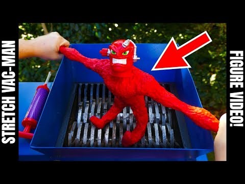 Stretch Vac-Man Figure vs Shredder Machine | P Shredder Machine