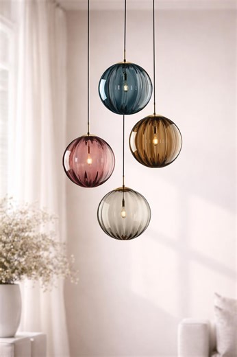 Colored Glass Pendant Light Nordic Modern Hanging Lamp for Home Interior - Etsy