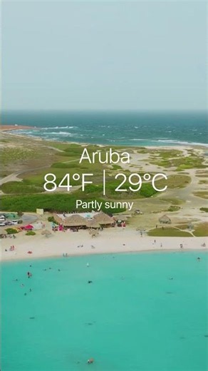 It’s warm and sunny where we are 🏖️🌊🌴#perfectweather #tropicalescape #beachweather #Aruba