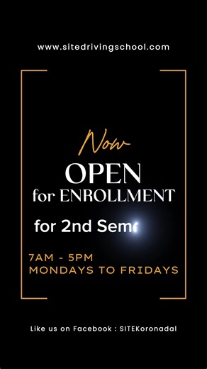 Now Open for S.Y. 2025-2026 ENROLLMENT for 2nd Semester Enrollees for Incoming Freshmen & Transferees Schedule of Classes ☑️Weekdays ( Morning or Afternoon ) ☑️Weekends ( Saturdays & Sundays ) ☑️Night class Daily ( 5:30pm - 8:45pm ) ☑️Online & Modular ( Asynchronous ) | SITE Southern Institute of Technical Education, Inc.