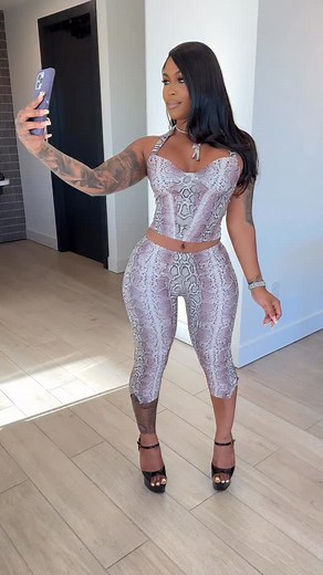 2.2K reactions · 36 shares | Yeah… it’s giving main character.  Python Pressure Capri Set – Snake Print Link in bio | Luxechic Couture Boutique | Facebook