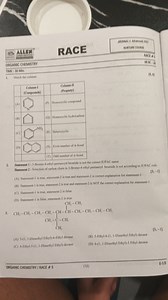 Match the columns:| Column-I (Compounds) | Column-II (Propert... | Filo