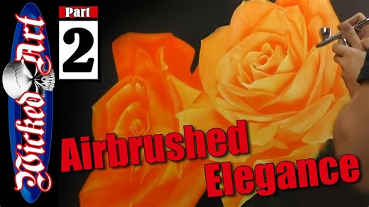 Two roses airbrush painting artwork tutorial part 2