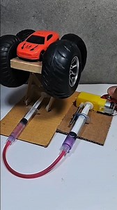 Hydraulic Car Lift with DC Motor | Toy Car Gets Giant Rubber Tires! #car #hydraulic #lift #carlift