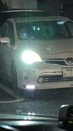 ライトを点けっぱなしで駐車してスマホに夢中の30プリウス