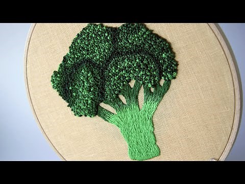 How to embroider broccoli | Hand embroidery for beginners with french knot stitches