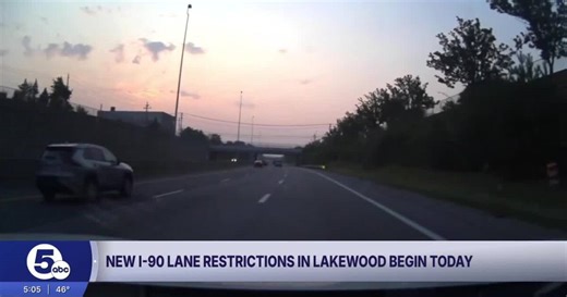 Take 2: Lane restrictions on I-90 eastbound are set to begin after a 1-week delay