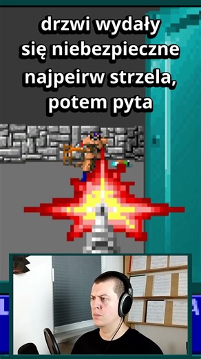 ok, drzwi wydały się niebezpieczne, najpierw strzela potem pyta... #wolfenstein
