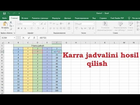excelda karra jadvali