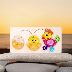 Wooden Animal Puzzle - Educational Life Cycle for Children - Etsy