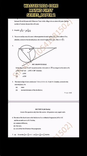 WASSCE 2026 CORE MATHS FOR PRIVATE CANDIDATES PAPER 2
