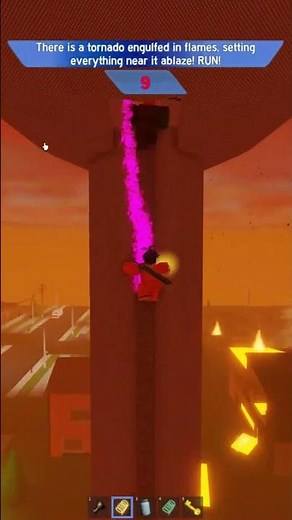 Surviving a fire tornado in Tornado Alley Ultimate Roblox