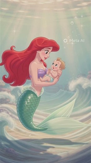 Ariel saves a baby! #cute #ytkids #ariel #baby #mermaid #sea